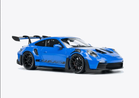 2022 Porsche 911 (992) GT3 RS (Blue with Black Wheels) 1/18 Scale