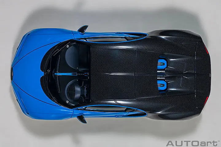 BUGATTI CHIRON SPORT 2019 (FRENCH RACING BLUE/CARBON) Perfect Diecast