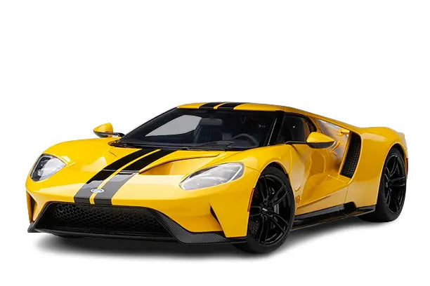 Ford GT Triple Yellow with Black Stripes 1/18 Scale - Perfect Diecast