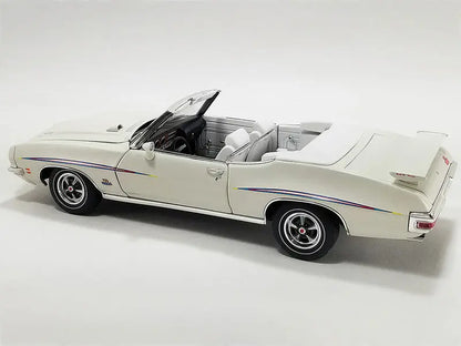 1971 Pontiac GTO Judge Convertible White with Graphics and White Interior "Last Judge Built" Limited Edition to 390 pieces Worldwide 1/18 Scale - Perfect Diecast