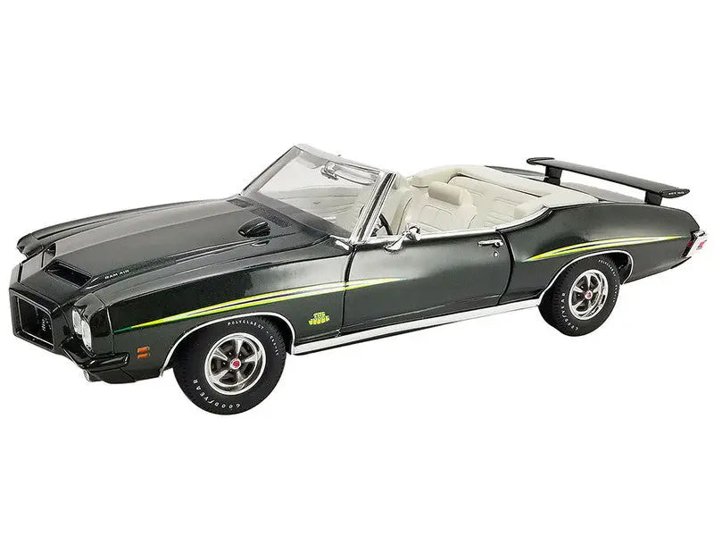 1971 Pontiac GTO Judge Convertible Laurentian Green Metallic with Graphics and White Interior Limited Edition to 252 pieces Worldwide 1/18 Scale - Perfect Diecast