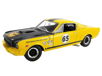 1965 Shelby GT350R #65 Yellow with Black Hood and Stripes "Terlingua Racing Team Tribute" Limited Edition to 300 pieces Worldwide 1:18 Scale - Perfect Diecast
