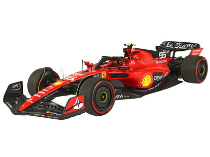Ferrari SF-23 #55 Carlos Sainz Formula One F1 Bahrain GP (2023) with DISPLAY CASE Limited Edition to 80 pieces Worldwide 1/18  Scale - Perfect Diecast