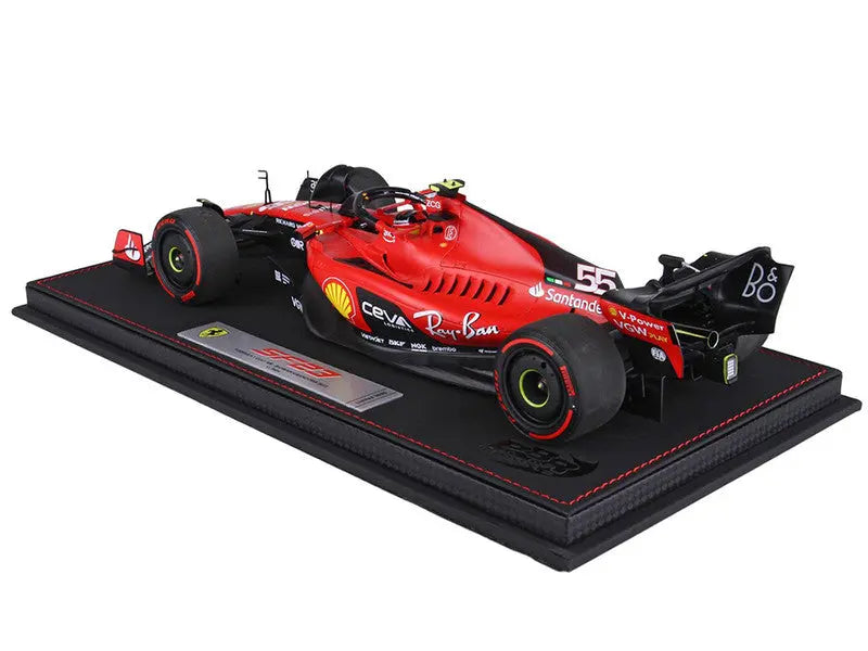 Ferrari SF-23 #55 Carlos Sainz Formula One F1 Bahrain GP (2023) with DISPLAY CASE Limited Edition to 80 pieces Worldwide 1/18  Scale - Perfect Diecast