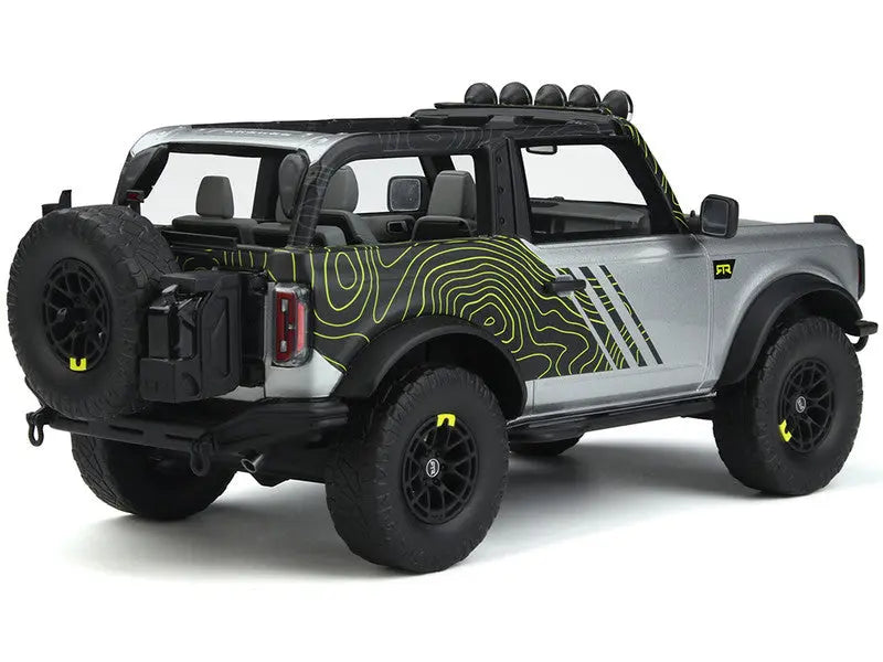 2022 Ford Bronco "By RTR" Silver Metallic and Black with Graphics 1/18 Scale - Perfect Diecast