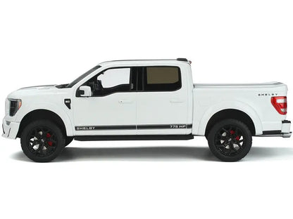 2022 Ford Shelby F-150 Pickup Truck White with Black Stripes 1/18 Scale - Perfect Diecast
