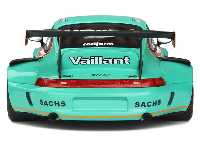 RWB Bodykit "Vaillant" Light Green with Graphics 1/18 Scale - Perfect Diecast