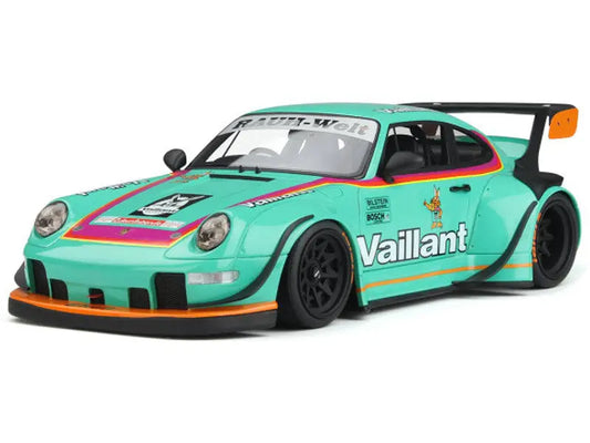 RWB Bodykit "Vaillant" Light Green with Graphics 1/18 Scale - Perfect Diecast