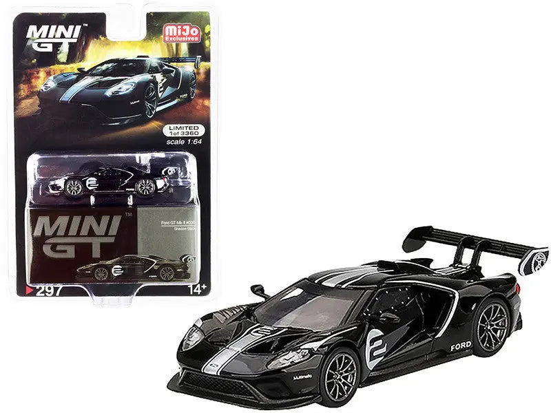 Ford GT Mk II #2 Shadow Black with Silver Stripes Limited Edition to 3360 pieces Worldwide 1/64 Scale - Perfect Diecast
