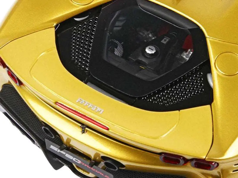 Ferrari SF90 Spider Convertible Giallo Montecarlo Yellow with DISPLAY CASE Limited Edition to 200 pieces Worldwide 1/18 Scale