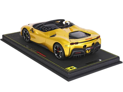 Ferrari SF90 Spider Convertible Giallo Montecarlo Yellow with DISPLAY CASE Limited Edition to 200 pieces Worldwide 1/18 Scale - Perfect Diecast