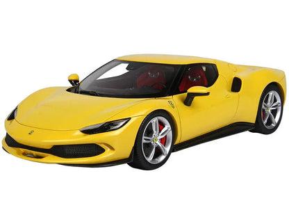 Ferrari 296 GTB Giallo Modena Yellow with DISPLAY CASE Limited Edition to 99 pieces Worldwide 1/18 Scale - Perfect Diecast