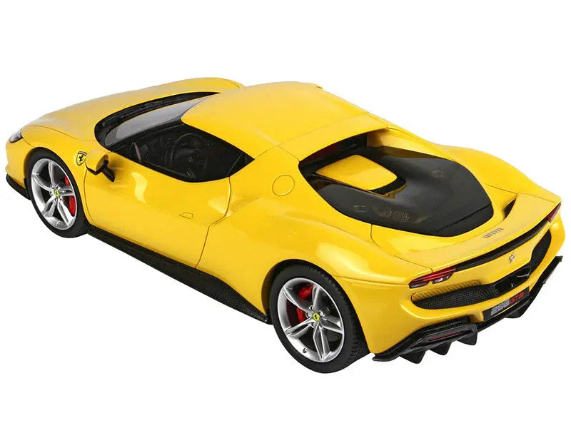 Ferrari 296 GTB Giallo Modena Yellow with DISPLAY CASE Limited Edition to 99 pieces Worldwide 1/18 Scale - Perfect Diecast