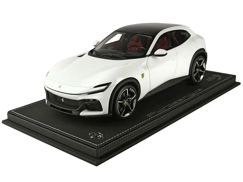 Ferrari Purosangue Bianco Cervino White Metallic with Black Top with DISPLAY CASE Limited Edition to 90 pieces Worldwide 1/18 Scale - Perfect Diecast