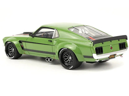 1970 Ford Mustang Widebody "By Ruffian" Green with Black Stripes 1/18 Scale - Perfect Diecast