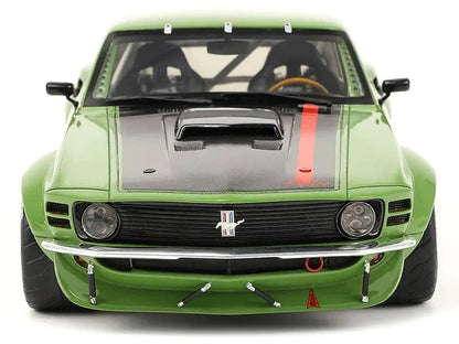 1970 Ford Mustang Widebody "By Ruffian" Green with Black Stripes 1/18 Scale - Perfect Diecast
