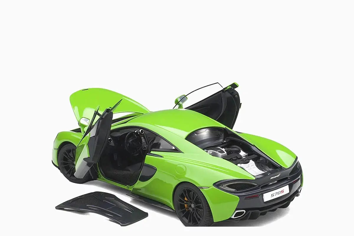 Mclaren 570S Mantis Green with Black Wheels 1/18 Scale - Perfect Diecast